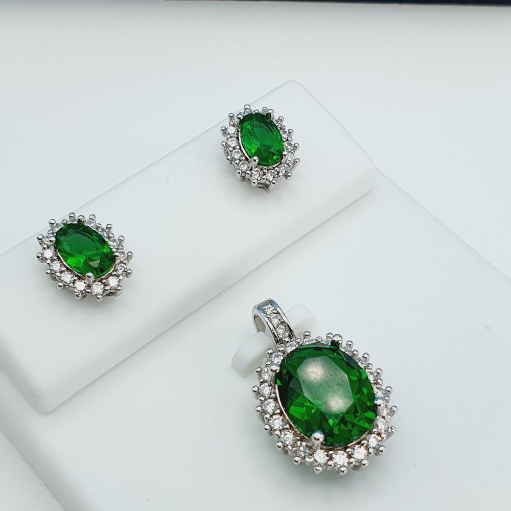 "925 Sterling Silver Cubic Zircon Jewelry Set, UU1P7A7058 - Picture 6 of 8